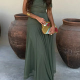 Robe Longue Asymétrique Drapée
