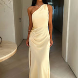 Robe Longue Asymétrique Satinée