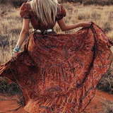 Robe Longue Imprimée à Col V
