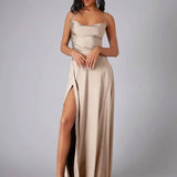 Robe Longue Bustier à Fente Latérale