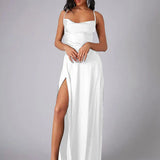Robe Longue Bustier à Fente Latérale