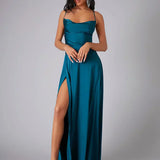 Robe Longue Bustier à Fente Latérale