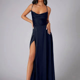 Robe Longue Bustier à Fente Latérale