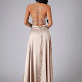 Robe Longue Bustier à Fente Latérale