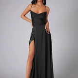 Robe Longue Bustier à Fente Latérale