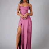 Robe Longue Bustier à Fente Latérale