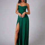 Robe Longue Bustier à Fente Latérale