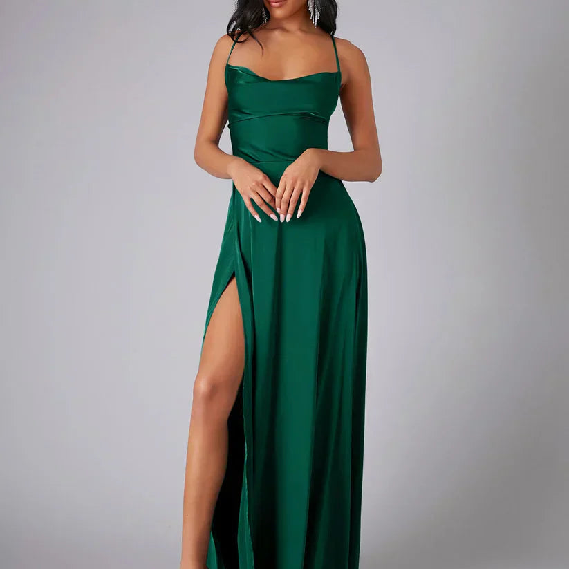 Robe Longue Bustier à Fente Latérale