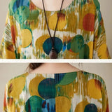 Robe Longue Imprimée à Manches Courtes