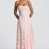 Robe Longue Bustier en Dentelle