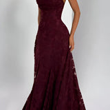 Robe Longue Bustier en Dentelle