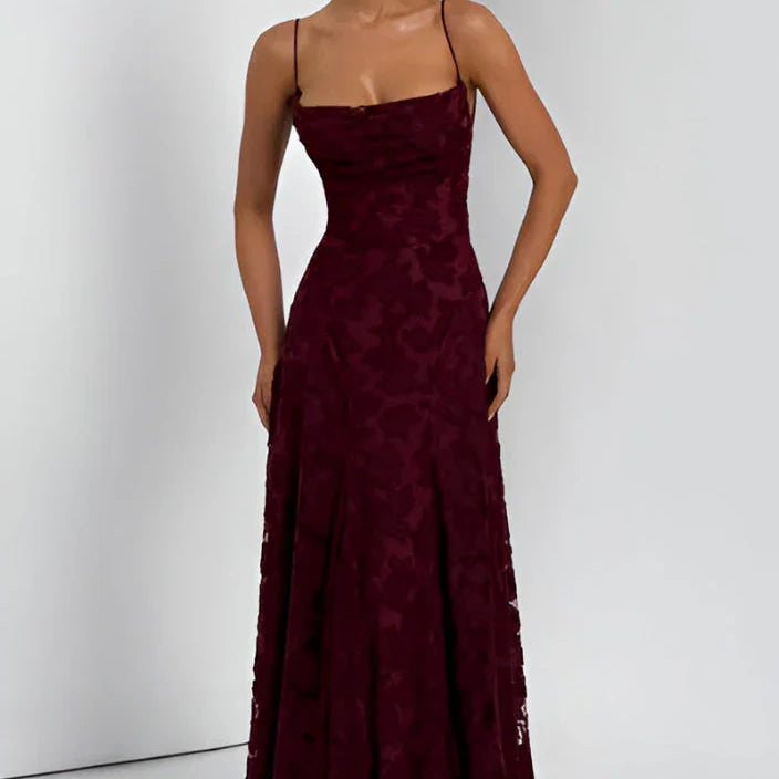 Robe Longue Bustier en Dentelle