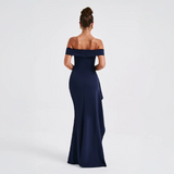 Robe Longue Bardot à Fente