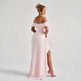 Robe Longue Bardot à Fente