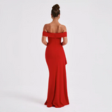 Robe Longue Bardot à Fente