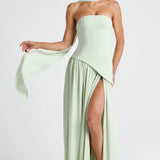 Robe Longue Bustier Drapée
