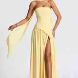 Robe Longue Bustier Drapée