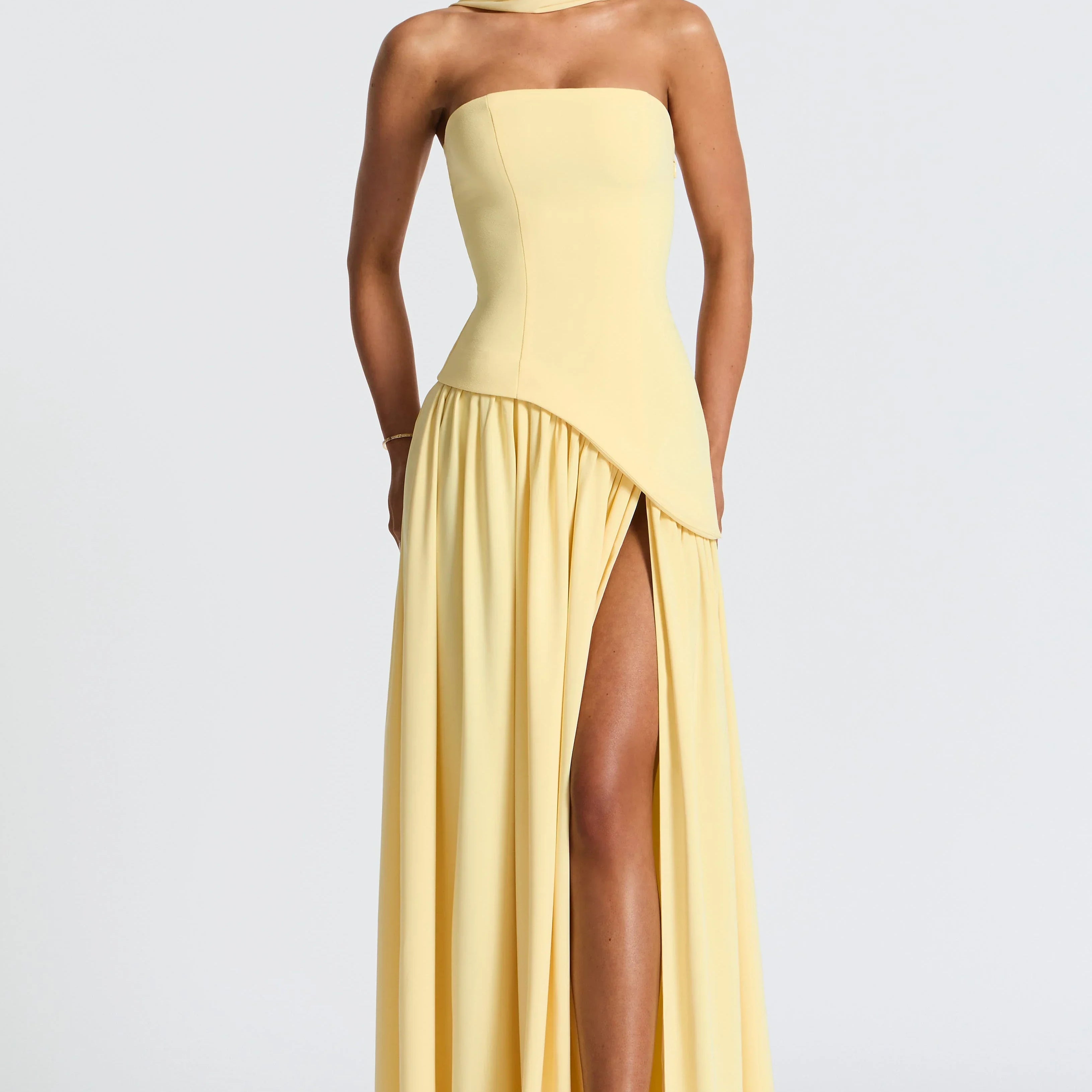 Robe Longue Bustier Drapée