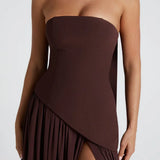 Robe Longue Bustier Drapée