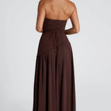 Robe Longue Bustier Drapée