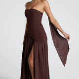 Robe Longue Bustier Drapée