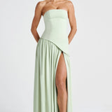 Robe Longue Bustier Drapée