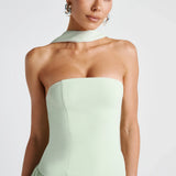 Robe Longue Bustier Drapée