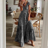 Robe Longue Imprimée à Col V
