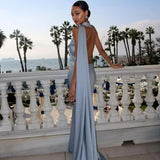 Robe Longue Dos Nu à Col Halter