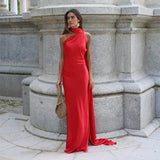Robe Longue Dos Nu à Col Halter
