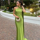 Robe Longue Dos Nu à Col Halter