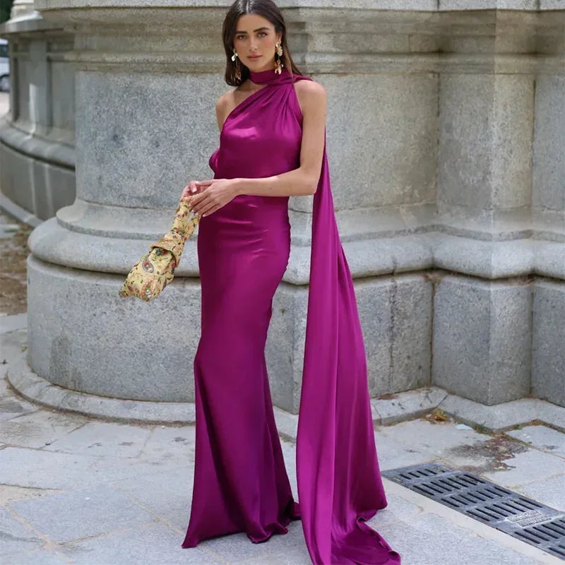 Robe Longue Dos Nu à Col Halter