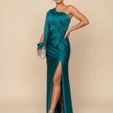Robe Longue Asymétrique Drapée Élégante