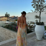 Robe Longue Plissée Multicolore