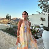 Robe Longue Plissée Multicolore