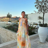 Robe Longue Plissée Multicolore