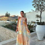 Robe Longue Plissée Multicolore