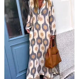 Robe Longue Imprimée à Col V