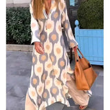 Robe Longue Imprimée à Col V