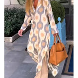 Robe Longue Imprimée à Col V