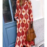 Robe Longue Imprimée à Col V