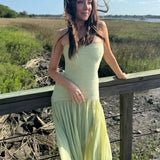 Robe Longue Bustier Plissée