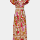 Robe Longue Fleurie à Volants