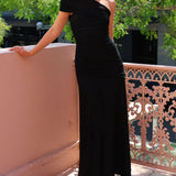 Robe Longue Asymétrique Drapée