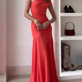 Robe Longue Asymétrique Drapée