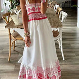 Robe Longue Brodée Sans Manches