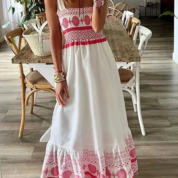 Robe Longue Brodée Sans Manches