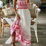 Robe Longue Brodée Sans Manches