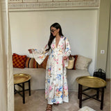 Robe Longue Fleurie Style Kimono