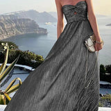 Robe Longue Bustier Plissée